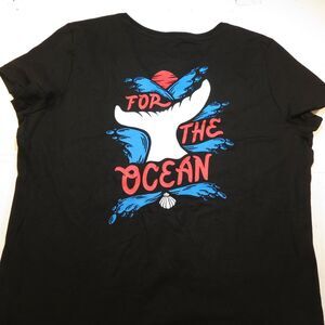 SEA SHEPHERD Womens XXL T SHIRT For the Ocean V-NECK Conservation Society